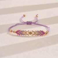 Bracelets d'été faits à la main pour femmes, style bohème, tissés avec des perles Miyuki, chaîne élastique, forme géométrique, bijoux ajustables, cadeaux de fête