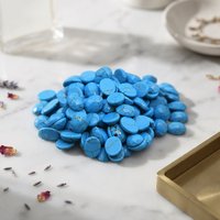Turquoise synthétique bleu foncé avec ligne noire, taille ovale, pour la fabrication de bijoux