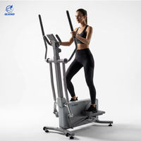 Elliptique magnétique pliable manuel à faible bruit pour salle de sport commerciale, machine d'exercice à 8 niveaux de résistance, volant d'inertie de 6 kg, 135 kg