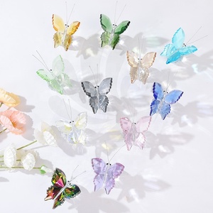 Factory Cheap Wholesale K9 Crystal Butterfly Custom Color Crystal Glass Butterfly Ornaments for Wedding Gifts