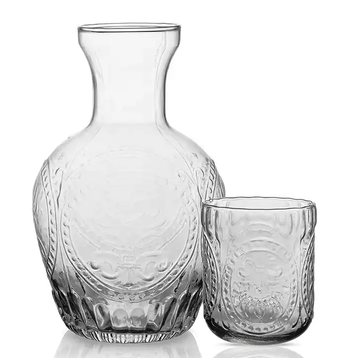 Bedside Water Carafe And Glass Set Vintage Nightstand Glass Carafe