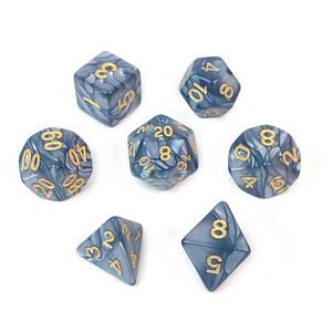 Juego de 7 Dados Poliédricos de D&D/RPG en Colores Mixtos Plata y Negro para Juegos de Mesa - Product Image 3