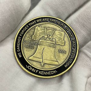 1776 Pièce de serpent américain Ne marchez pas sur moi Liberty Bell JFK Challenge Coin Bronze - Product Image 6