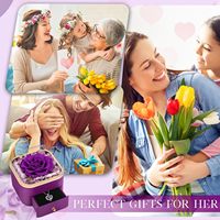 Eeuwigdurende geconserveerde roos hart ketting romantisch cadeau voor Valentijnsdag, jubileum, verjaardag, Moederdag, vrouwen, moeder, vrouw, dochter