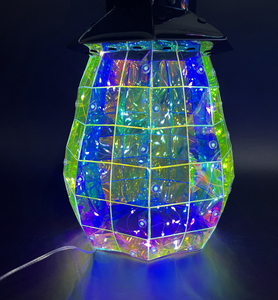 Linterna <span class=keywords><strong>de</strong></span> Halloween Ecológica <span class=keywords><strong>de</strong></span> PET con Forma <span class=keywords><strong>de</strong></span> Calabaza, Regalos con 40 Luces LED Alimentadas por USB, <span class=keywords><strong>Película</strong></span> Iridiscente Hecha a Mano, Decoración Personalizada para el Hogar - Product Image 3