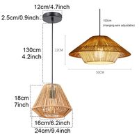 Chanvre Corde Ferme Lustres Américain Design Style Éclairage pour La Maison Vintage Steampunk Lampe Creative Pendentif Lumière