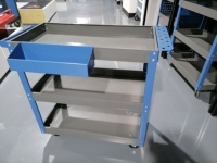 Chariot utilitaire à roulettes robuste à 3 niveaux, grande capacité, chariot à outils d'atelier avec support OEM personnalisable