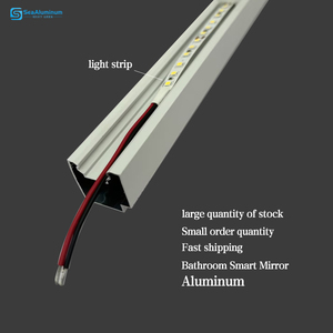 Marco personalizado <span class=keywords><strong>Espejo</strong></span> de pared Diseño moderno Perfiles de aluminio Iluminación <span class=keywords><strong>LED</strong></span> <span class=keywords><strong>Espejo</strong></span> de <span class=keywords><strong>baño</strong></span> dorado grande iluminado - Product Image 2