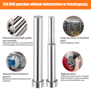Juego de pasadores de perforación de acero de alta velocidad Cortadores de precisión mecanizados CNC para componentes de troqueles progresivos - Product Image 3