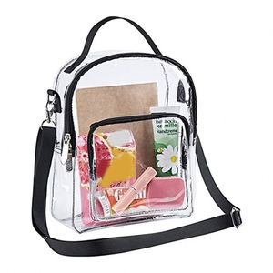<b>PVC</b> Transparent <b>Top</b>-Handle Casual Bag Purse Clear Shoulder Messenger Tote Bag for Women Outdoor Traveling Shopping - Product Image 1