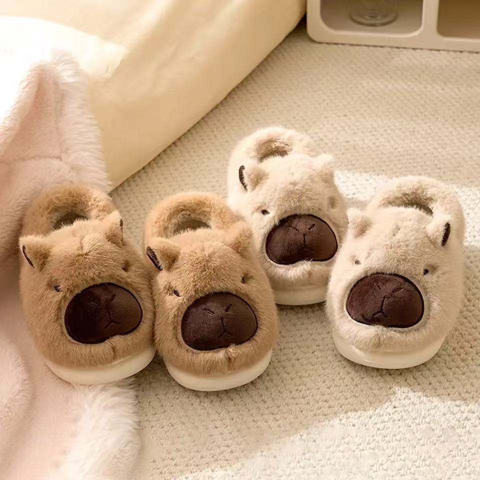 winter warm fur slippers