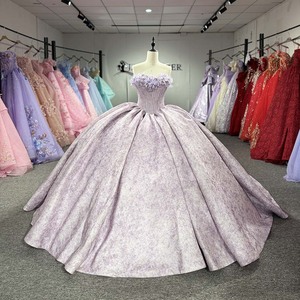 <span class=keywords><strong>Robe</strong></span> de bal Jancember 1557 Glarmous Lilac avec garniture florale 3D, corset à baleines et plis, <span class=keywords><strong>robe</strong></span> de Quinceañera - Product Image 1