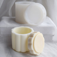 Pot de fleur plâtre gypse moule Silicone Vase Pot de fleur moule béton ciment pour résine bougie JarP