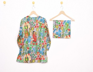 Conjunto de Pijama para Mujer con Cuello Redondo, Diseño Étnico, Estampado a Mano, para Piel Sensible, Precio al por Mayor - Product Image 5