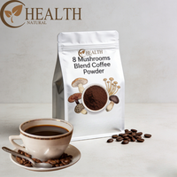 Yhealth Instant Coffee 8 Mushrooms Blend Coffee Powder Chaga Reishi Lions Mane Maitake Mushrooms Customized Packaging OEM
