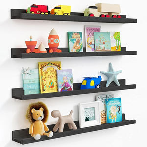 Juego de Estantes de Pared Rústicos de Madera de <span class=keywords><strong>36</strong></span> Pulgadas y 4 Niveles con Gran Capacidad de Almacenamiento, Estantes Flotantes Duraderos para Sala de Estar, Dormitorio u Oficina - Product Image 1