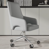 Chaise de bureau pivotante en acier inoxydable à hauteur réglable pour la maison, le bureau, la réception et les négociations commerciales