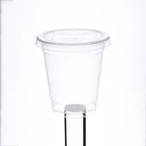 8oz PLA Disposable Plastic Cup with Lid Transparent wholes bubble tea plastic cups
