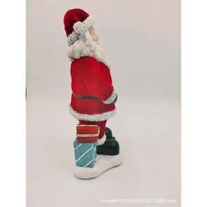 ตุ๊กตาซานตาคลอสเรซิ่น 12x9x23.5 ซม. ตกแต่งภายในห้องนั่งเล่น ของประดับคริสต์มาส ผิวด้าน - Product Image 2