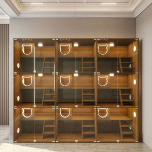 Villa Kucing Mewah Terbaru, Kandang Kucing Indoor Kayu Solid Besar dengan Roda, Furnitur Hewan Peliharaan Multifungsi untuk Kucing Indoor - Product Image 2