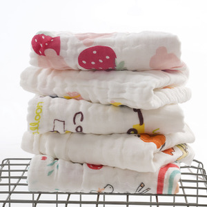 Lingettes pour bébé Kim Ryan, 25x50cm, en pur coton, serviette en gaze à six couches pour nourrissons, douce, absorbante, imprimée, tissage uni - Product Image 1