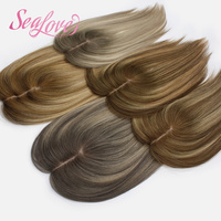 Perruques en cheveux humains Remy 100% avec franges colorées, 10 pouces, base fine en peau, avec franges frontales pour femme