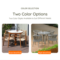Ensemble de mobilier de salle à manger d'extérieur moderne et durable Meiqi, résistant aux intempéries, en rotin, pour cour, jardin, terrasse, table et 4 chaises, hôtel, parc