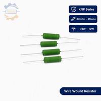Résistance axiale bobinée série Taixing KNP-3W8-J 1/4W-10W 0,01ohm-47Kohm Tolérance 1% Revêtement ignifuge à montage traversant