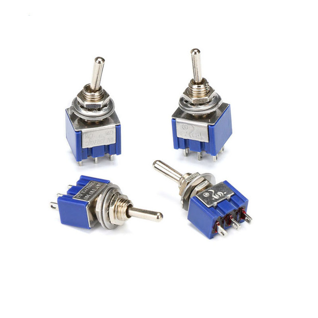 Mini Waterproof Boat Marine Trim Tab Panel Toggle Switch 3 Pos up Down Momentary SPDT On-Off Contact Dpdt Metal Switches