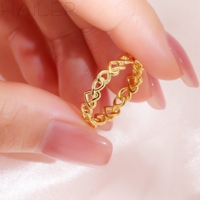 Bague d'amour éternel pour couple, simple et élégante, en or, bijoux, anneaux en chrome 14 carats, alliance pour femme