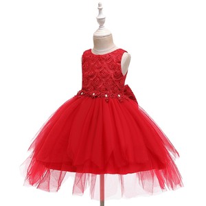 Robe de demoiselle d'honneur de fille de fleur de style européen avec arc robe de princesse gonflée d'été exquise robe de soirée - Product Image 5