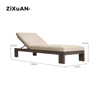 Lit couché extérieur tout en aluminium imperméable à l'eau Hôtel Piscine Chaise longue Extérieur Bord de mer Bain de soleil Lit couché