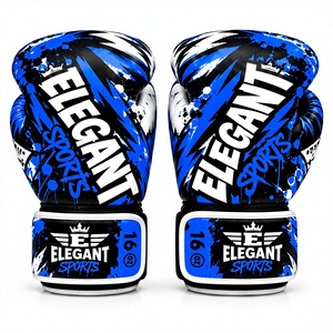 Guantes de boxeo de cuero PU con acolchado duradero, guantes para entrenamiento, sparring, bolsa de boxeo, guantes elegantes para fitness, gimnasio y deportes. - Product Image 3
