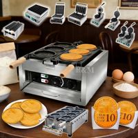 Machine à gaufres en forme de pièces de monnaie (type 'cheese-coin'), modèle Mini 18, pour gaufres de 10 Yen, à gaz, personnalisable avec logo, plaque de cuisson en forme de pièce d'or et de cœur