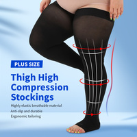 Chaussettes de compression sur mesure de haute qualité pour grandes filles, taille plus, en spandex/nylon, hauteur genou, 20-30 mmHg, XXXXL