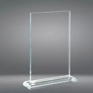 Trofeo Deportivo de Cristal Rectangular con Peana Biselada y Grabado en Láser - Product Image 1