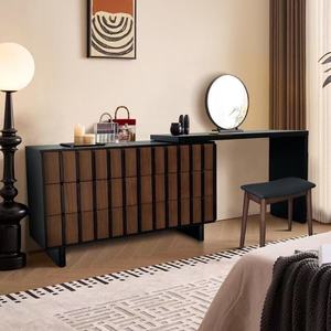 <b>Dressing</b> <b>Table</b> And Chest Of Drawers Combined 1.2m Wooden Makeup Vanity With Mirror For <b>Bedroom</b> Modern Minimalist Design - Product Image 1