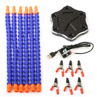 Station de soudage à 6 bras flexibles sans lampe torche LED 360 °   Support flexible à pince crocodile col de cygne