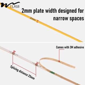 แถบไฟ LED 3สีแคบพิเศษ2มม. การเชื่อมต่อ5V 12V PCB สีขาวสว่างมากสำหรับแสงแถบอัจฉริยะในบรรยากาศ - Product Image 5