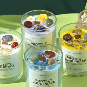 Velas Aromáticas de Cera de Soja con Flores Secas Hechas a Mano y Personalizables, Velas en Forma de <span class=keywords><strong>Pilar</strong></span> para Regalo de Cumpleaños, Navidad, Día de San Valentín - Product Image 2