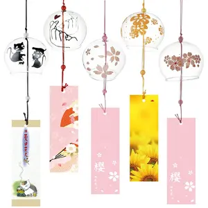 Fábrica Diretamente Atacado Estilo Japonês Vidro Wind Chime Bell Para Ornamentos Ao Ar Livre