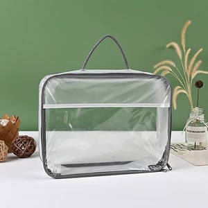 Custom Transparent Plastic PVC Zipper Bedding Pillow Quilt Cover <strong>Carrier</strong> <strong>Bag</strong> <strong>for</strong> Packing Bed Sheet With Rope Handle - Product Image 5