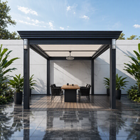 Pergola Bioclimatique Motorisée en Aluminium Naturel 3x3 3x4 6x4 pour Extérieur - Gazebo Automatique