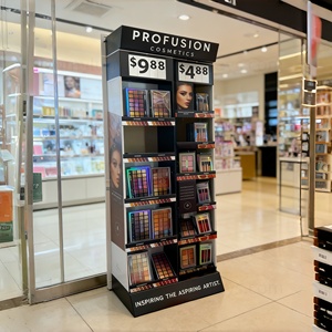 Support d'affichage de maquillage en métal robuste personnalisé pour les palettes de fards à paupières, magasin de cosmétiques, présentoir de produits au sol pour la vente au détail - Product Image 1