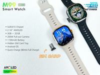 Reloj Inteligente Unisex Premium M99, Pantalla AMOLED 720*720, SIM 4G, BT, NFC, GPS, Llamadas Bidireccionales, SOS, Resistente al Agua IP67
