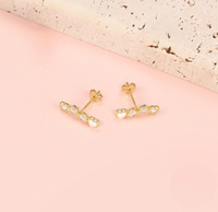 Ensemble de collier et boucles d'oreilles polyvalents en argent sterling S925 avec opale et accent zircon, vente en gros