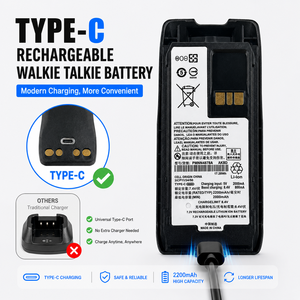 PMNN4878A Gaodaptt Lithium-Ion <b>Battery</b> Type-C 7.4V 2200mAh <b>Rechargeable</b> <b>Batteries</b> for Two Way Radio R5 LKP & NKP - Product Image 1