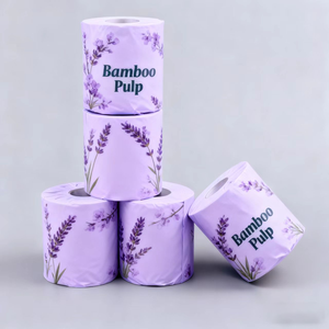 Sıcak satış çevre dostu yumuşak bambu hamuru tuvalet kağıdı fabrika fiyat en çok satan özel Logo toptan tuvalet kağıdı - Product Image 3
