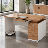 Bureau de Direction Haut de Gamme avec Bibliothèque et Meuble de Rangement – Table en Bois Moderne pour Managers