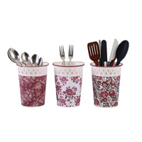 Jardinière 3 pièces en fer floral vintage européen finition enduite de poudre argenterie rangement balcon jardin inspiré maison du vieux monde